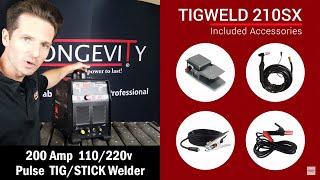 LONGEVITY TIGWELD 210SX AC DC TIG WELDER WITH STICK - Unboxing - Review - Overview