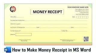 How to Make New Advance Money Receipt Bill Design Word | Cash Receipt Design in Microsoft Word 2021