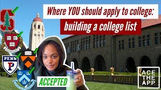 Building Your College List & Deciding Where to Apply to College // ACE THE APP