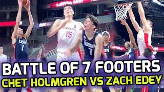 7'1 Chet Holmgren & Team USA get TESTED By 7'3" Zach Edey & Team Canada! 7 FOOTERS Get Physical! 