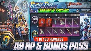 A9 ROYALE PASS 1 TO 100 RP REWARDS |A9 BONUS PASS REWARDS LEAKS | A9ROYAL PASS PUBG/BGMI