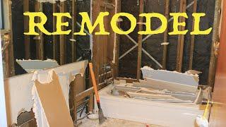 DIY Bathroom Remodel DEMOLITION! Easy Steps to Remove Shower Tile Sink & Toilet - How To Gut House