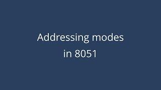 Addressing modes in 8051