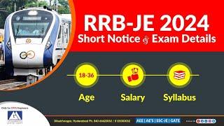 RRB JE Short Notice Complete Details | GM ACADEMY | AEE, AE #civil #rrb #rrbje #civilengineering