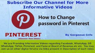 How to Change password in Pinterest