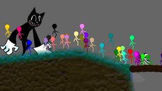 Algodoo Stickman RunEscape From Scary Cartoon Cat - Stickman Color Run - Survival  Race in Algodoo