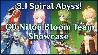 C0 Nilou R5 Favonius Sword Showcase | 3.1 Spiral Abyss Floor 12 | 9 Stars Continuous