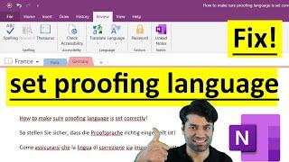 How to set proofing language in OneNote - Fix