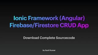 Ionic 5 Firebase CRUD App with Angular