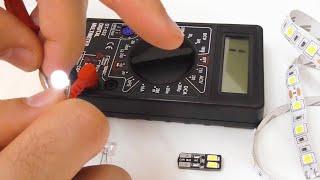 How to test LEDs using a cheap digital multimeter (Cylindrical, SMD LED)