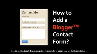 How to Add Contact Form on Blogger