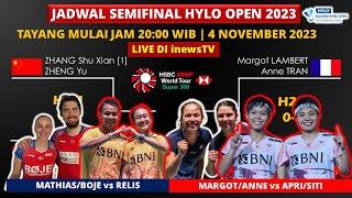 Jadwal Semifinal Hylo Open 2023 Hari ini day5: Apri/SIti & Relis | Draw 4 Besar Hylo Open 2023