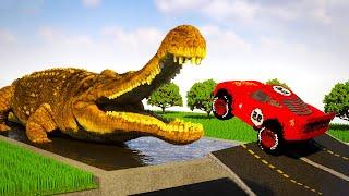 Cars vs Sarcosuchus  Teardown