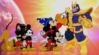 FOUR MICKEY MOUSE FIGHTS AND DESTROY THANOS THE MAD TITAN