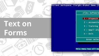 Aljex Classic: Text on Forms
