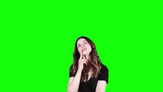 Women thinking expression green screen