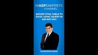 Export HTML Table to Excel using jQuery in ASP.Net MVC