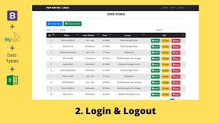 2. Login & Logout | CRUD PHP MYSQLi | Bootstrap 5 | Data Tables