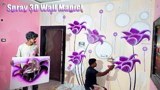 3D flowers Spray painting for Bedrooms: DIY & Pro Tips