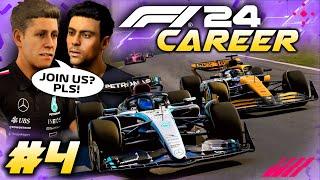 F1 24 CAREER MODE Part 4: First SECRET MEETING! Mercedes Want Us?!