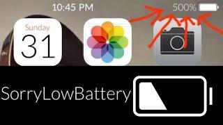 FakeLevel % Battery Cydia 8.x.x SorryLowBattery