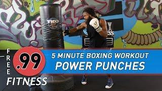 5 MINUTE boxing heavy bag workout: Power Punches