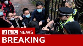 China diplomats leave UK after pro-democracy protestor attack at Manchester consulate – BBC News