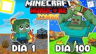 Sobreviví 100 DÍAS siendo un ZOMBIE en Minecraft HARDCORE!