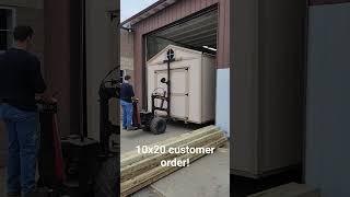 Moving 10x20 shed out of manufacturing facility! #construction #shed #ohio #automobile #shedwork