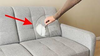 Wash the sofa WITH A POT LID. The stains will disappear!