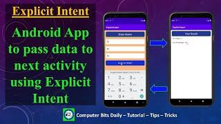 Easy way to send Data to Another Activity in Android | Explicit Intent Example