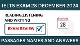 28 December Ielts exam evening slot answers and review | 28 December exam listening & reading answer