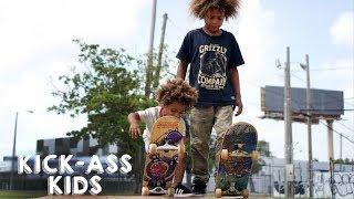 The Amazing Skateboard Brothers Aged 8 And 2 | KICK-ASS KIDS