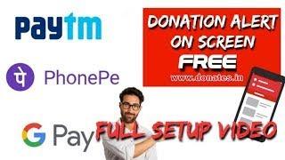 Add Donation Alerts on LIVE Stream | GPay PhonePe PayTM BHIM Donation on LIVE stream | by donates.in