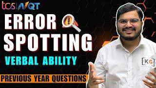 TCS NQT 2024 - ERROR SPOTTING | TCS NQT Verbal Ability Preparation