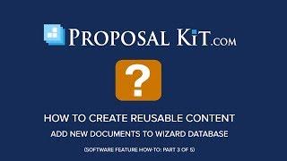 How to Create Reusable Content - Add New Documents to Wizard Database