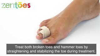 ZenToes Broken Toe Wraps Cushioned Bandages Hammer Toe Separator Splints