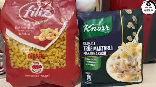 Knorr Kremalı Trüf Mantarlı Makarna Sosu ile Filiz Dirsek Makarnayı denedik,nefis oldu‍️#makarna