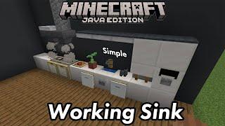 Working Sink Simple Build - Kitchen Build Hacks & Designs in Minecraft Java 1.20