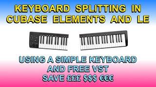 Cubase Elements - Split your MIDI Keyboard into Zones using a FREE VST