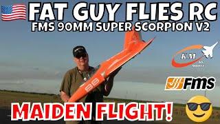 FMS 90MM SUPER SCORPION V2 MAIDEN FLIGHT! by FGFRC #aviation #rcjets