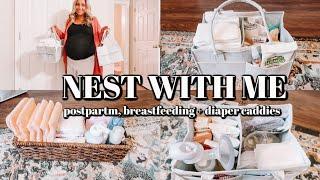 NEST WITH ME | POSTPARTUM BASKET | BREASTFEEDING BASKET | DIAPER CADDY | NESTING AND ORGANIZING