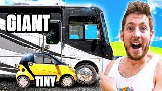 Tiny VS GIANT Road Trip Challenge!