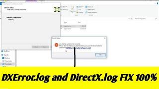 DXerror log and DirectX log error in window 10 fix//an internal system error occured fix