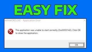 How To Fix WINWORD.EXE Application Error 0xc0000142 The Application was Unable to Start Correctly