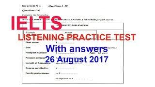 IETLS listening actual practice test with answers 26 August 2017