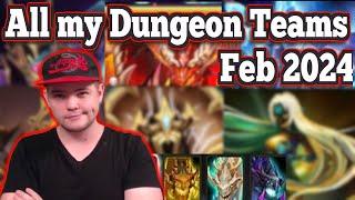 All Dungeon Teams I Run - February 2024 - Summoners War