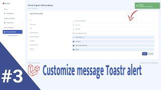 Customize message Toastr alert in Laravel 8.X | Dashboard V13