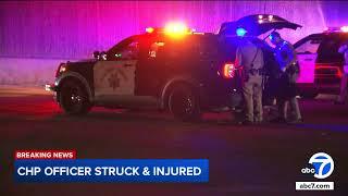 CHP officer hospitalized after being struck on 5 Fwy in Sylmar