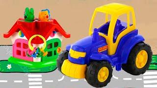 Играем с Трактором в Видео для Детей про Синий Трактор и Машинки